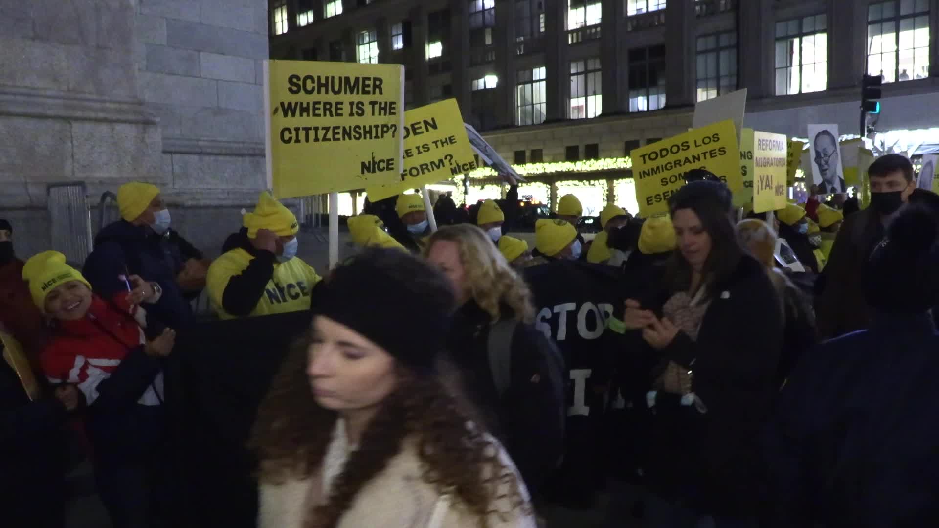 NYC: Immigration Vigil at Rockefeller Center