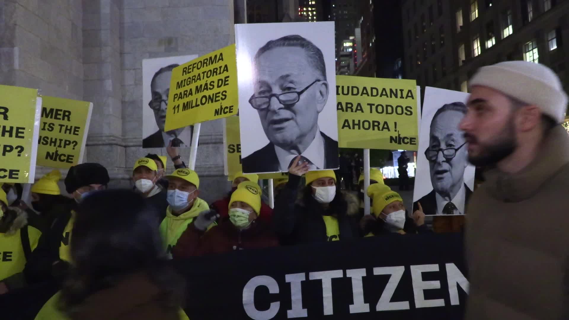 NYC: Immigration Vigil at Rockefeller Center