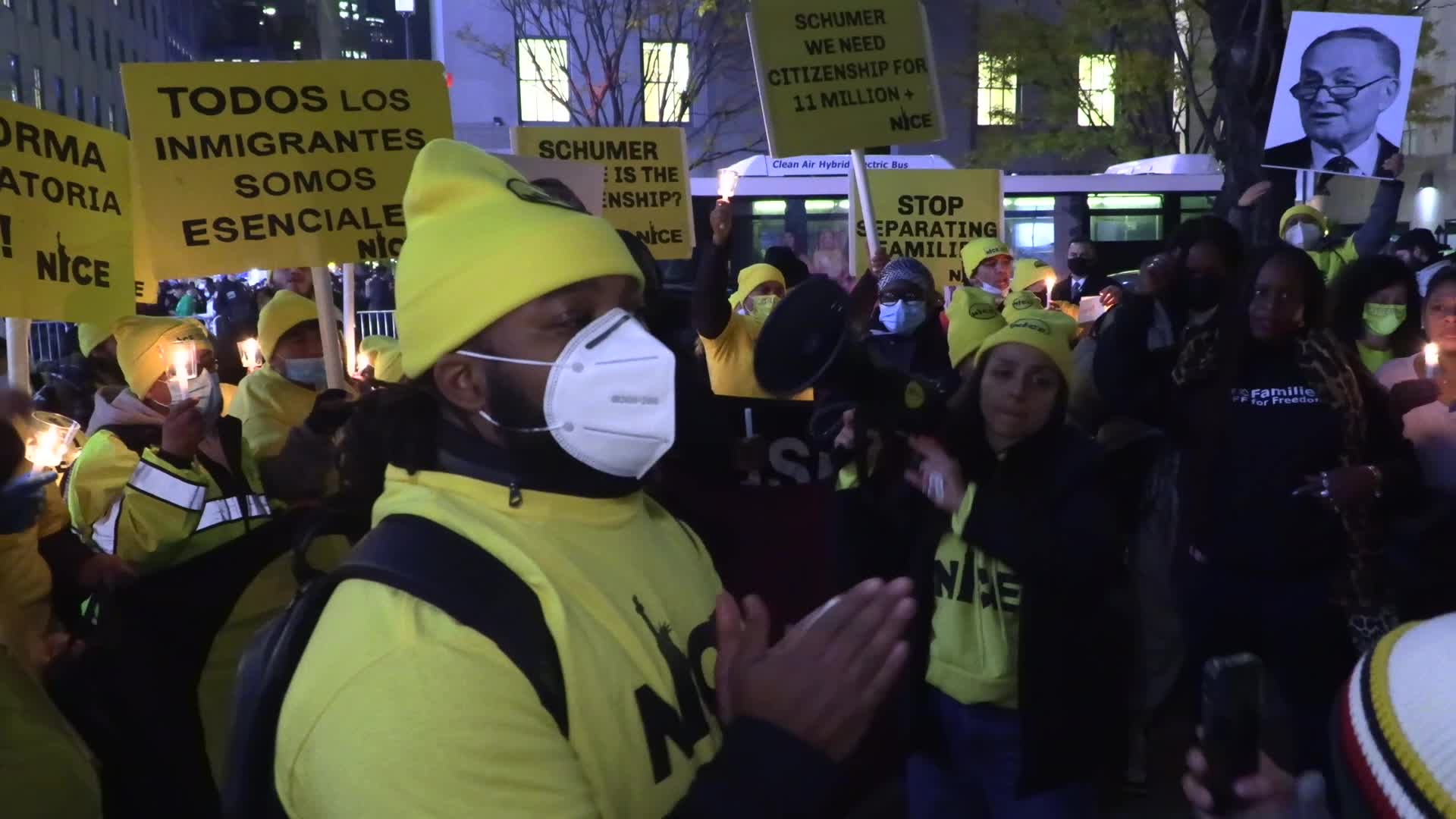NYC: Immigration Vigil at Rockefeller Center