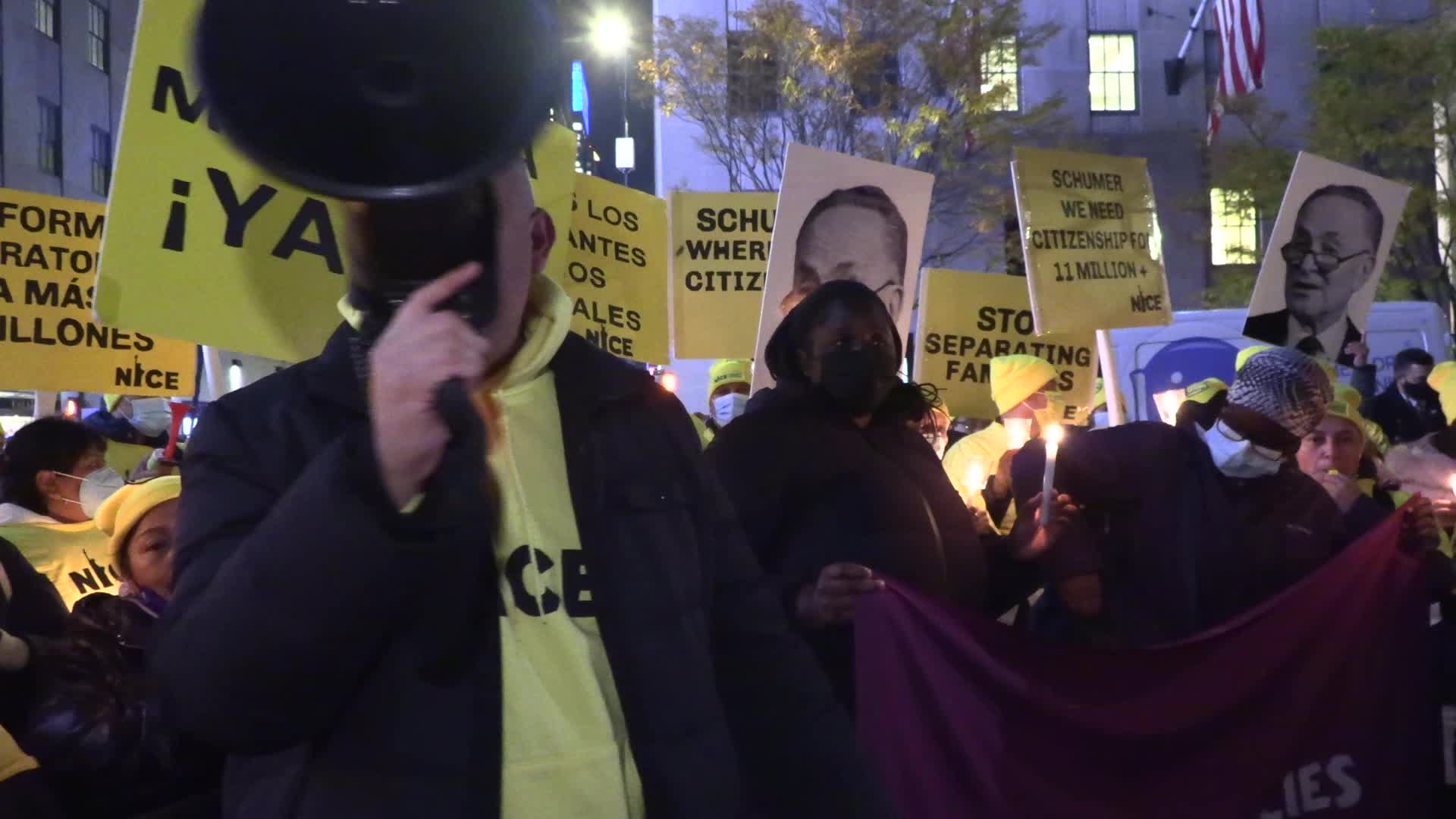 NYC: Immigration Vigil at Rockefeller Center