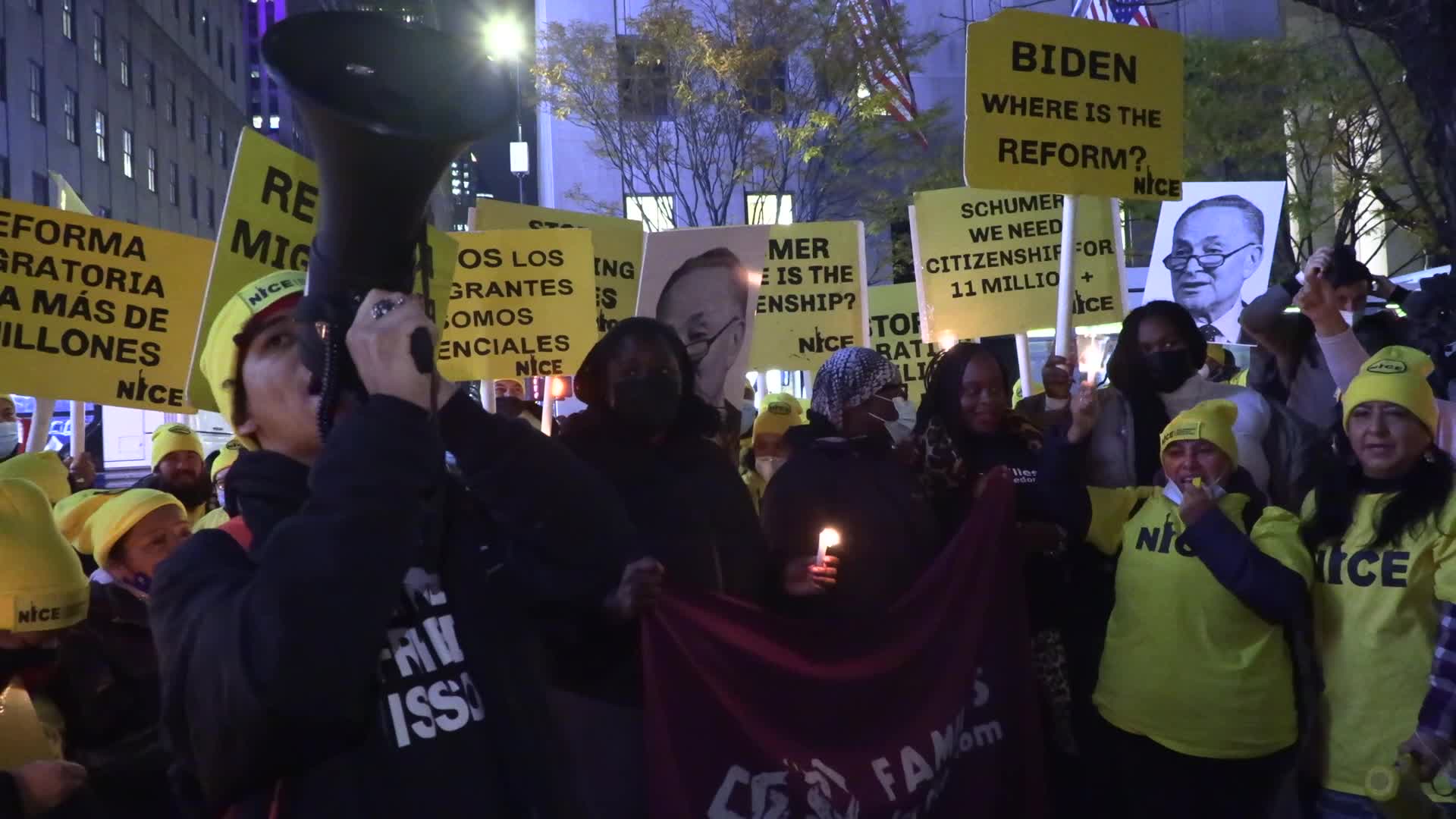 NYC: Immigration Vigil at Rockefeller Center