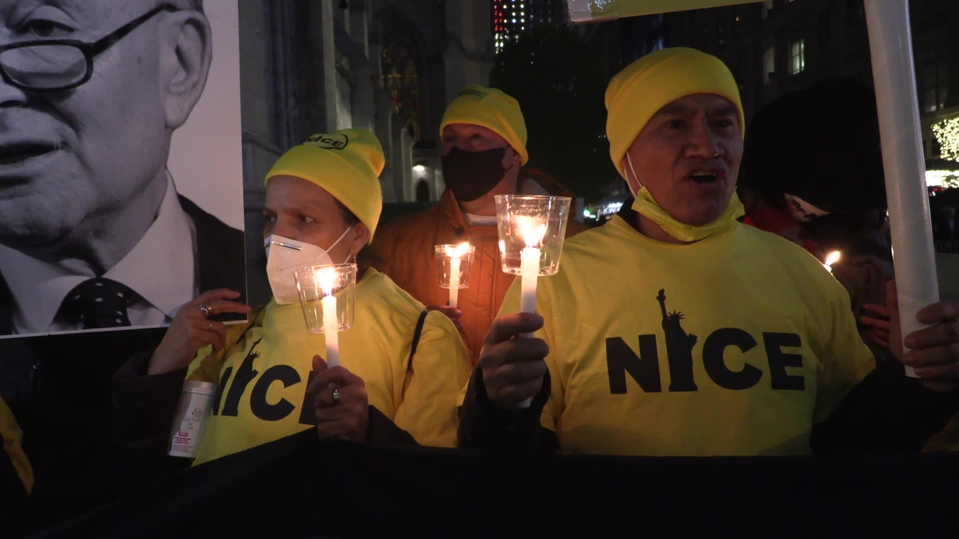NYC: Immigration Vigil at Rockefeller Center