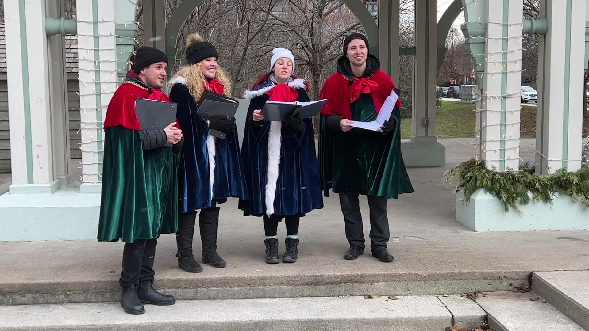 Christmas carolers in Unionville, Canada