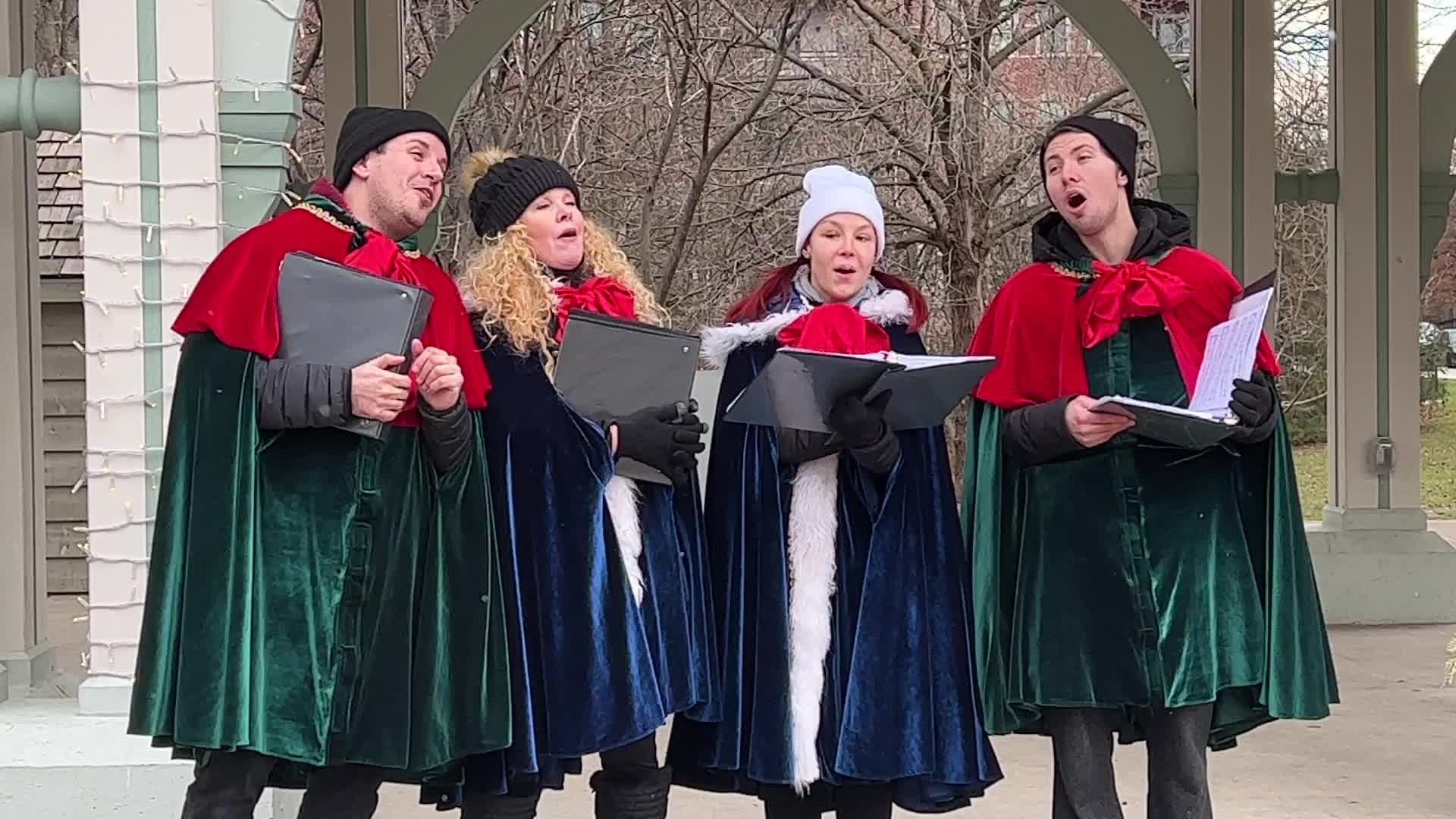 Christmas carolers in Unionville, Canada