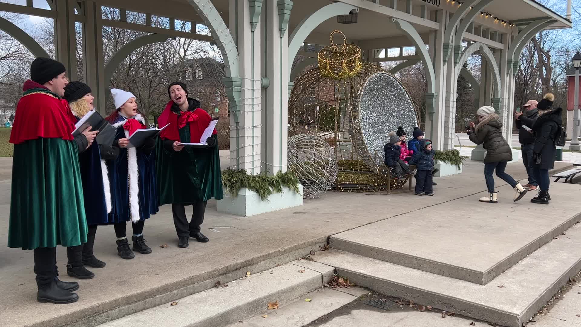 Christmas carolers in Unionville, Canada