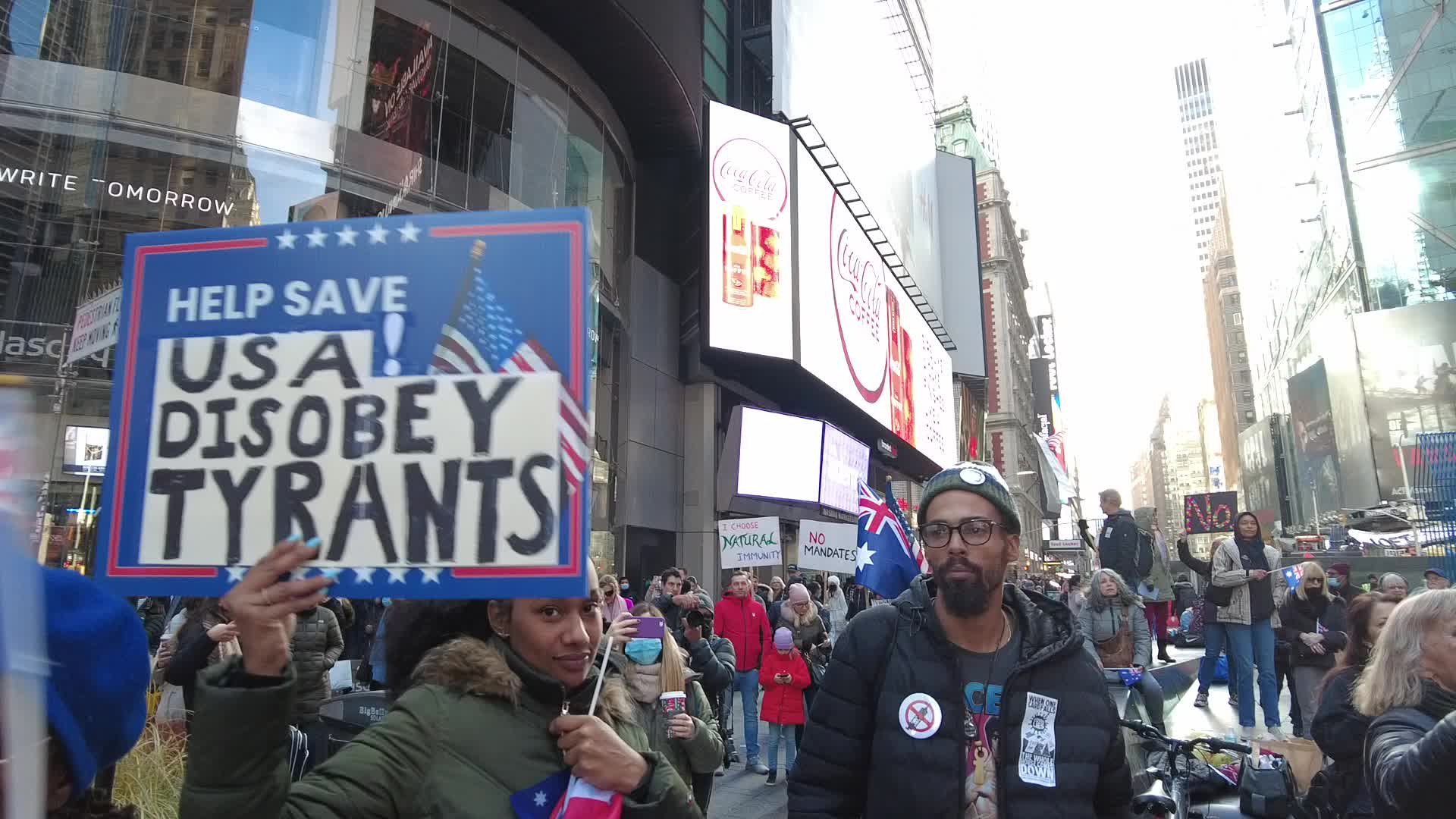 Demonstration Against Forced Lockdowns And March To The Australian Consulate In New York City