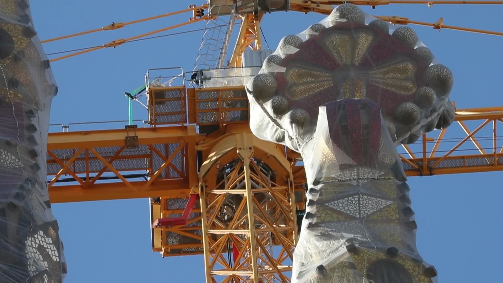Sagrada Familia crowned with a great luminous star