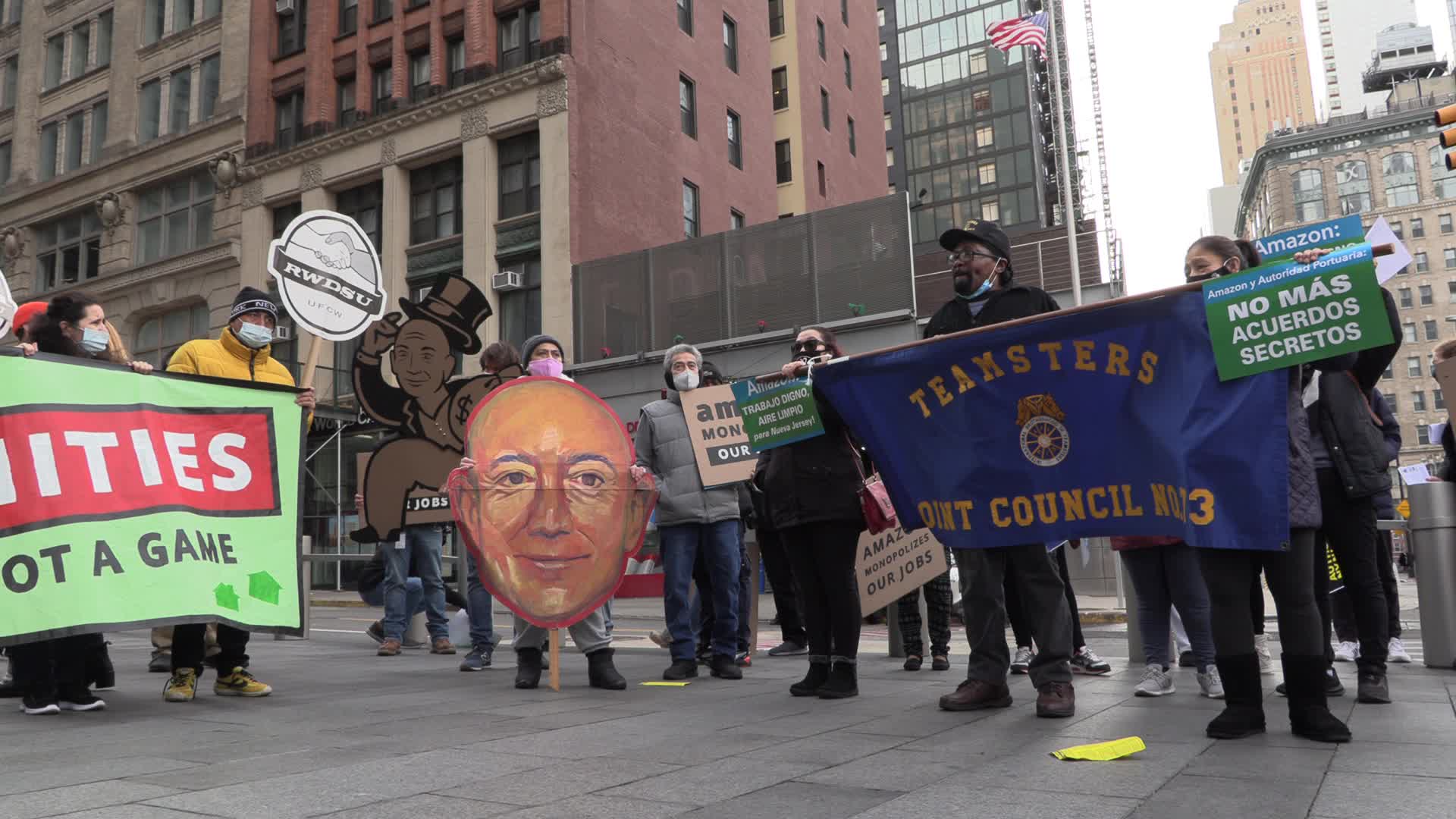 NYC: Rally against NJ Amazon facility
