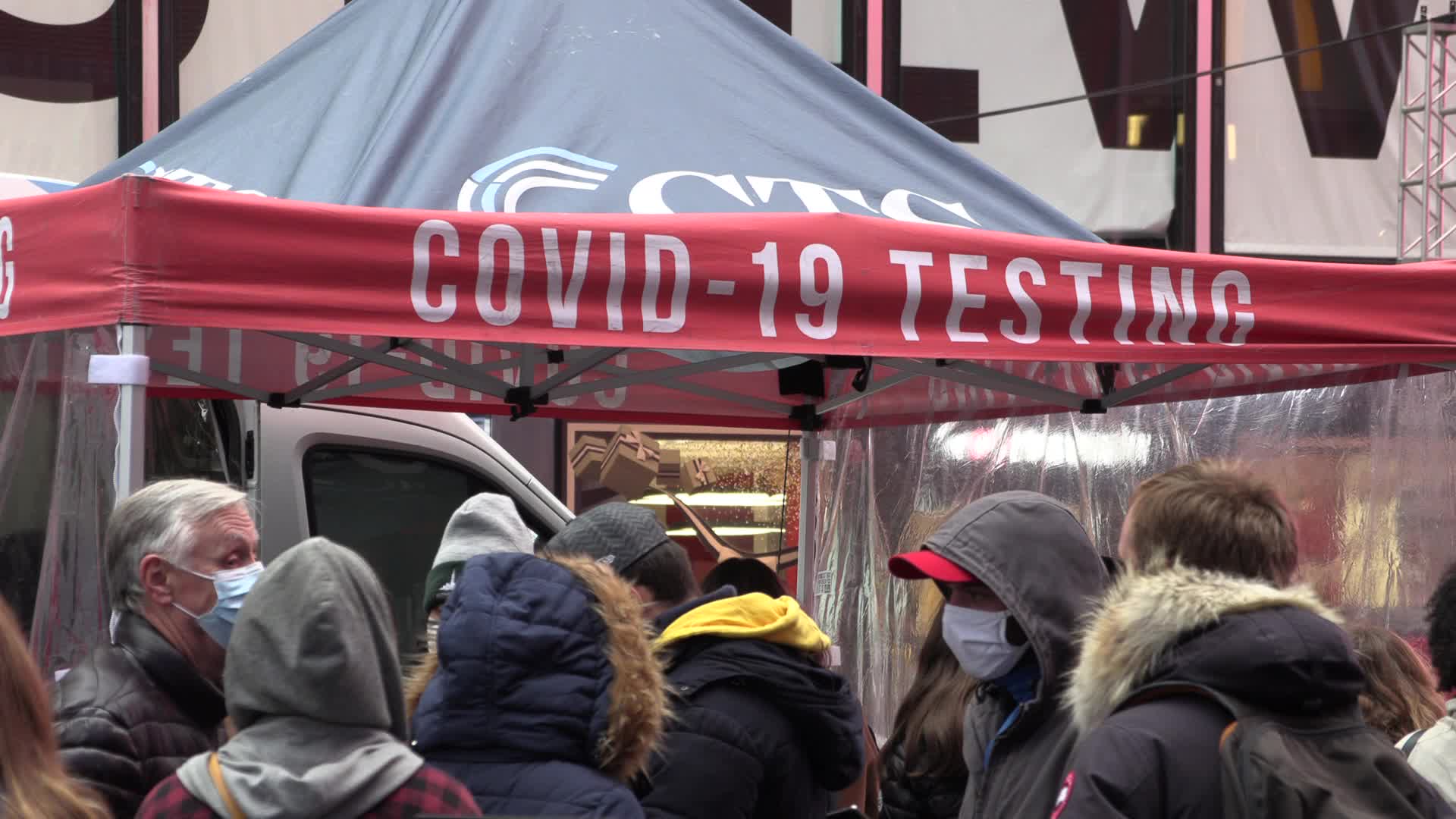 NYC: Times Square COVID testing site