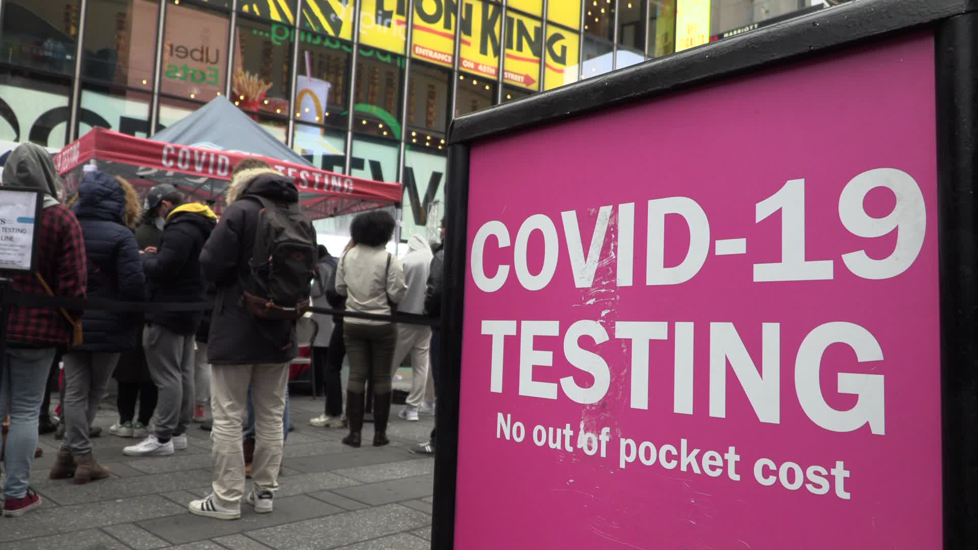 NYC: Times Square COVID testing site