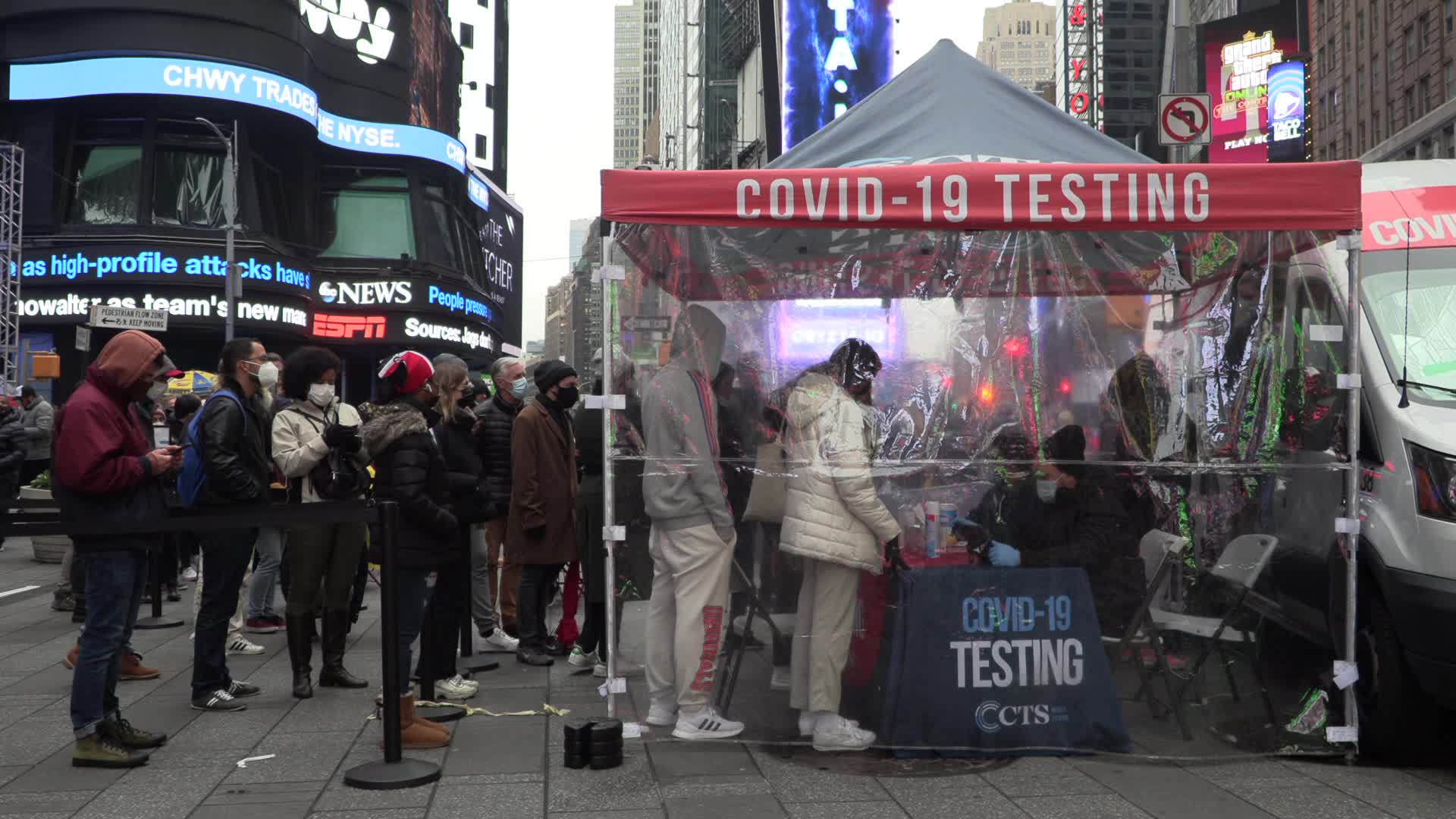 NYC: Times Square COVID testing site