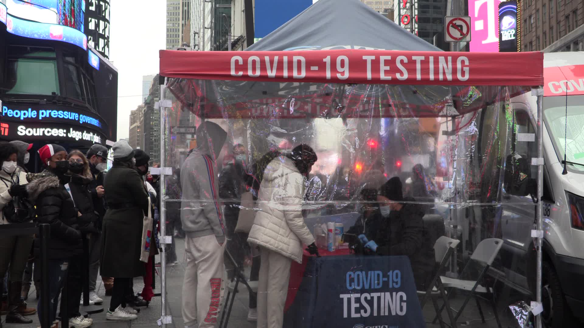 NYC: Times Square COVID testing site