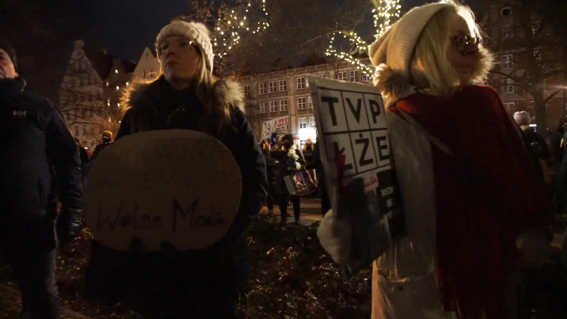 Protest Against Lex TVN In Gdansk, Poland