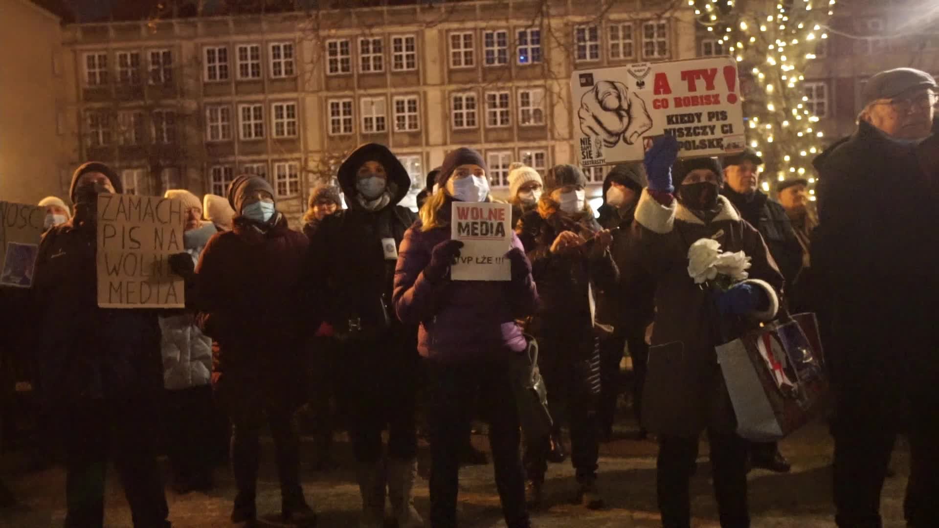 Protest Against Lex TVN In Gdansk, Poland