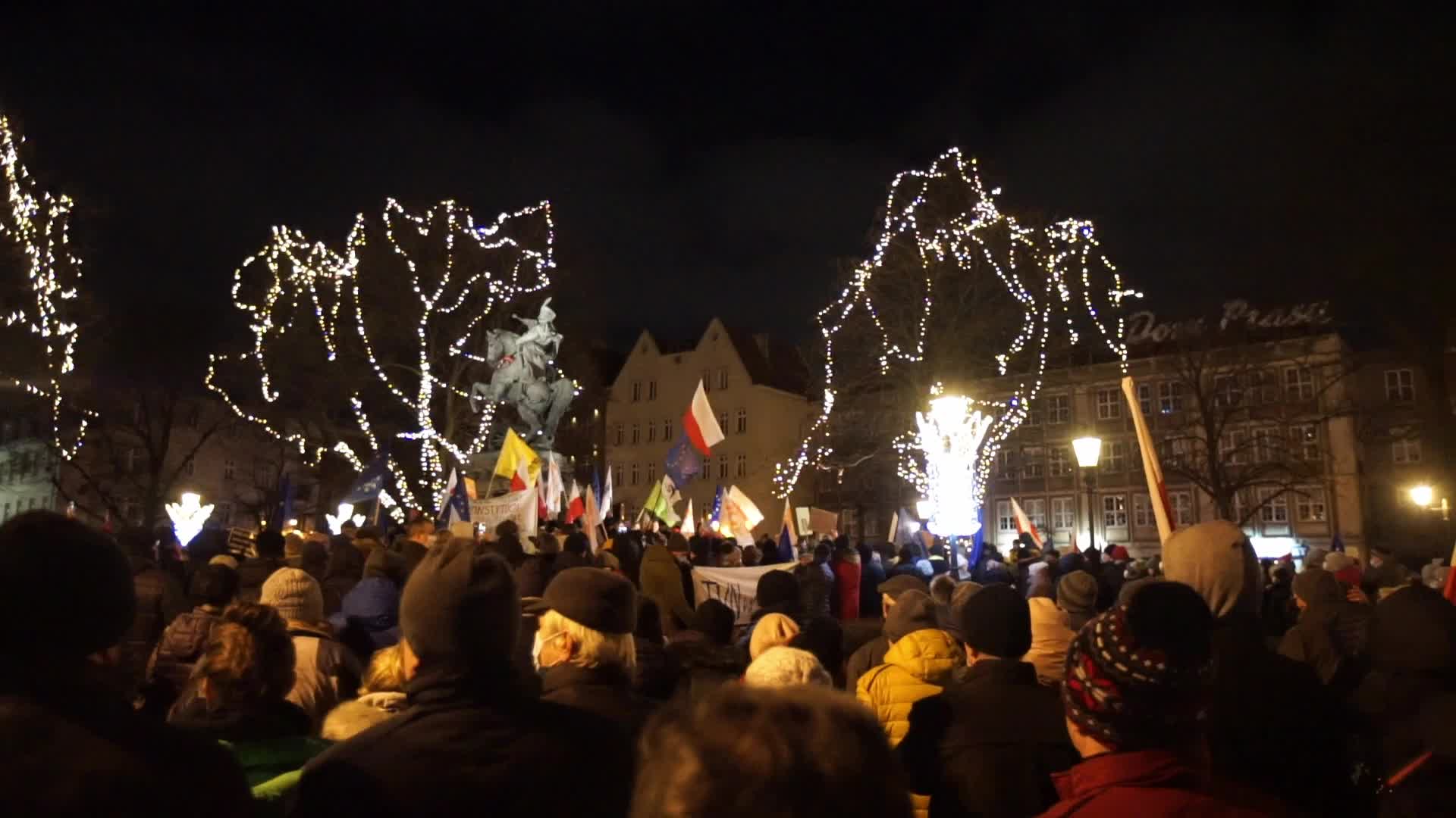 Protest Against Lex TVN In Gdansk, Poland