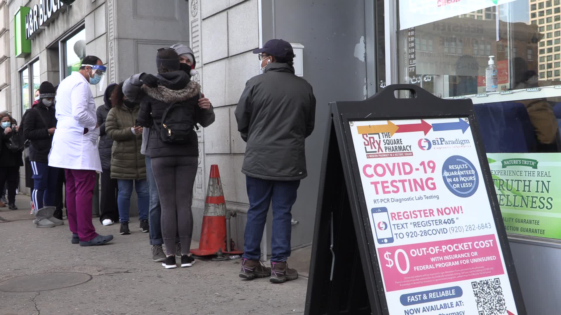 NJ: Covid testing line