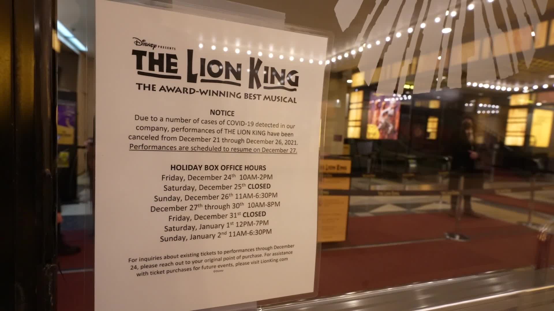 Wave Of Live Performance And Theater Cancellations Across New York City Amid Coronavirus Surge