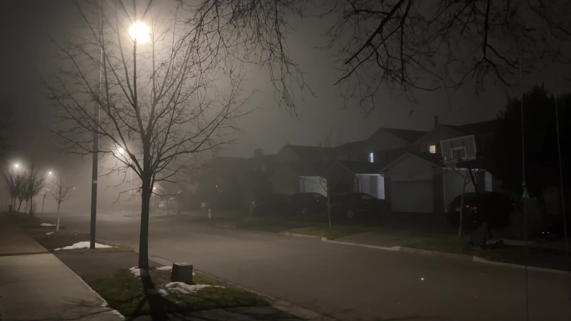 Thick fog covers the city of Toronto 