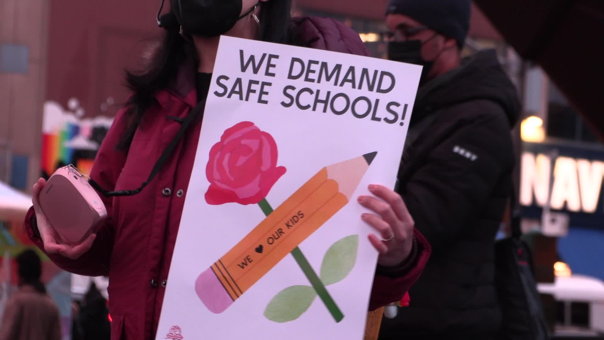 Picket for Safe Schools Amid New York COVID Outbreak