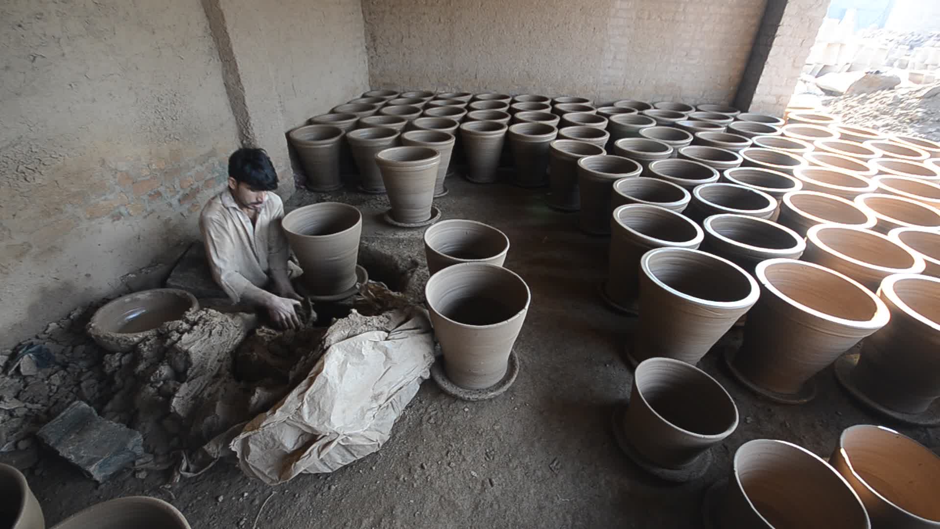 Traditional clay pots in Peshawar