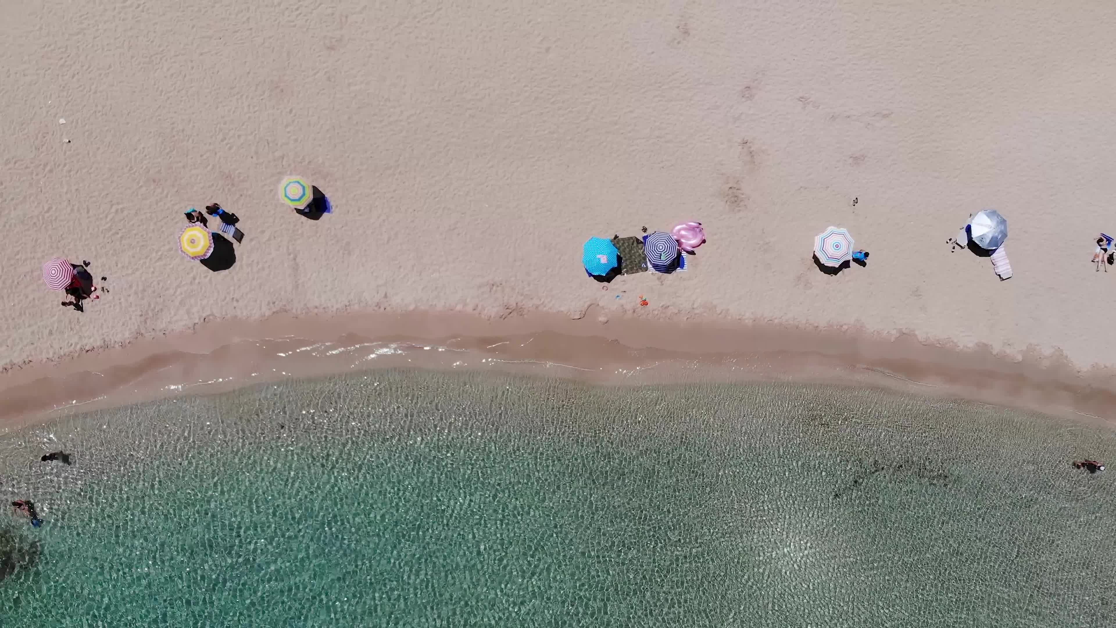 Stunning drone view of Stavros Beach In Crete Island