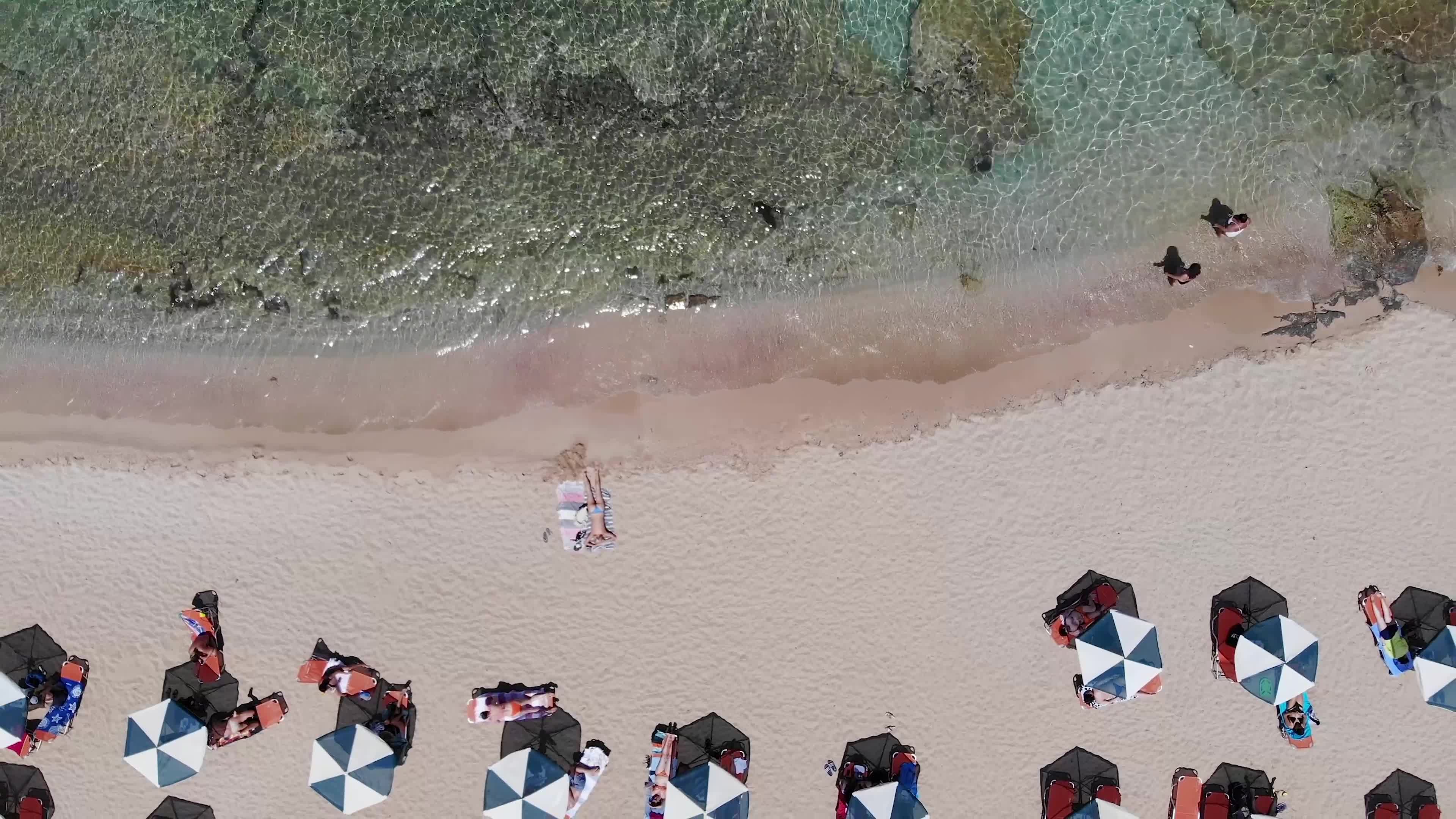 Stunning drone view of Stavros Beach In Crete Island
