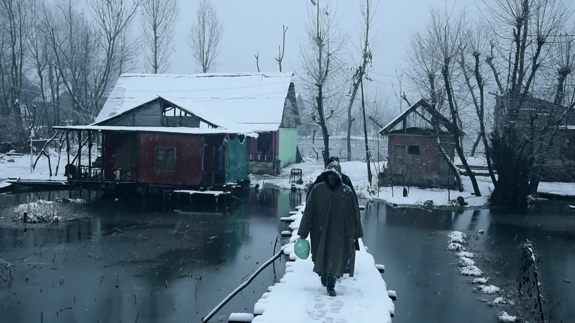 Season's First snowfall in Srinagar, Indian Administered Kashmir