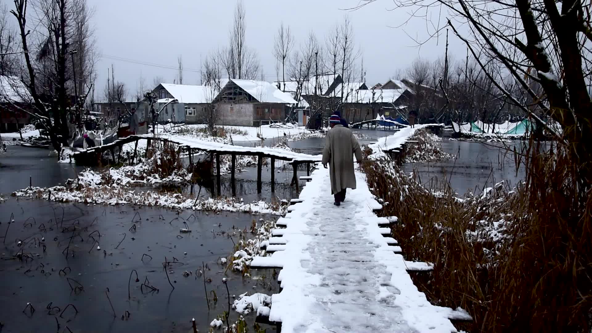 Season's First snowfall in Srinagar, Indian Administered Kashmir