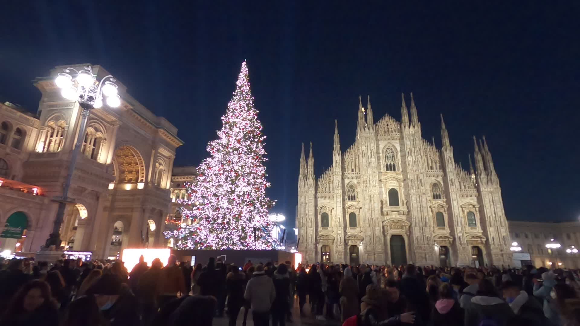 The inauguration of the Christmas tree in Piazza Duomo in Milan
