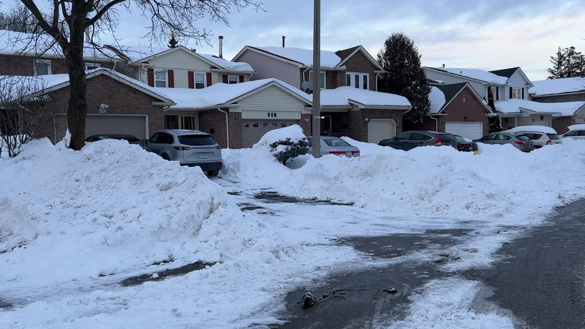Aftermath of massive winter snowstorm in Toronto