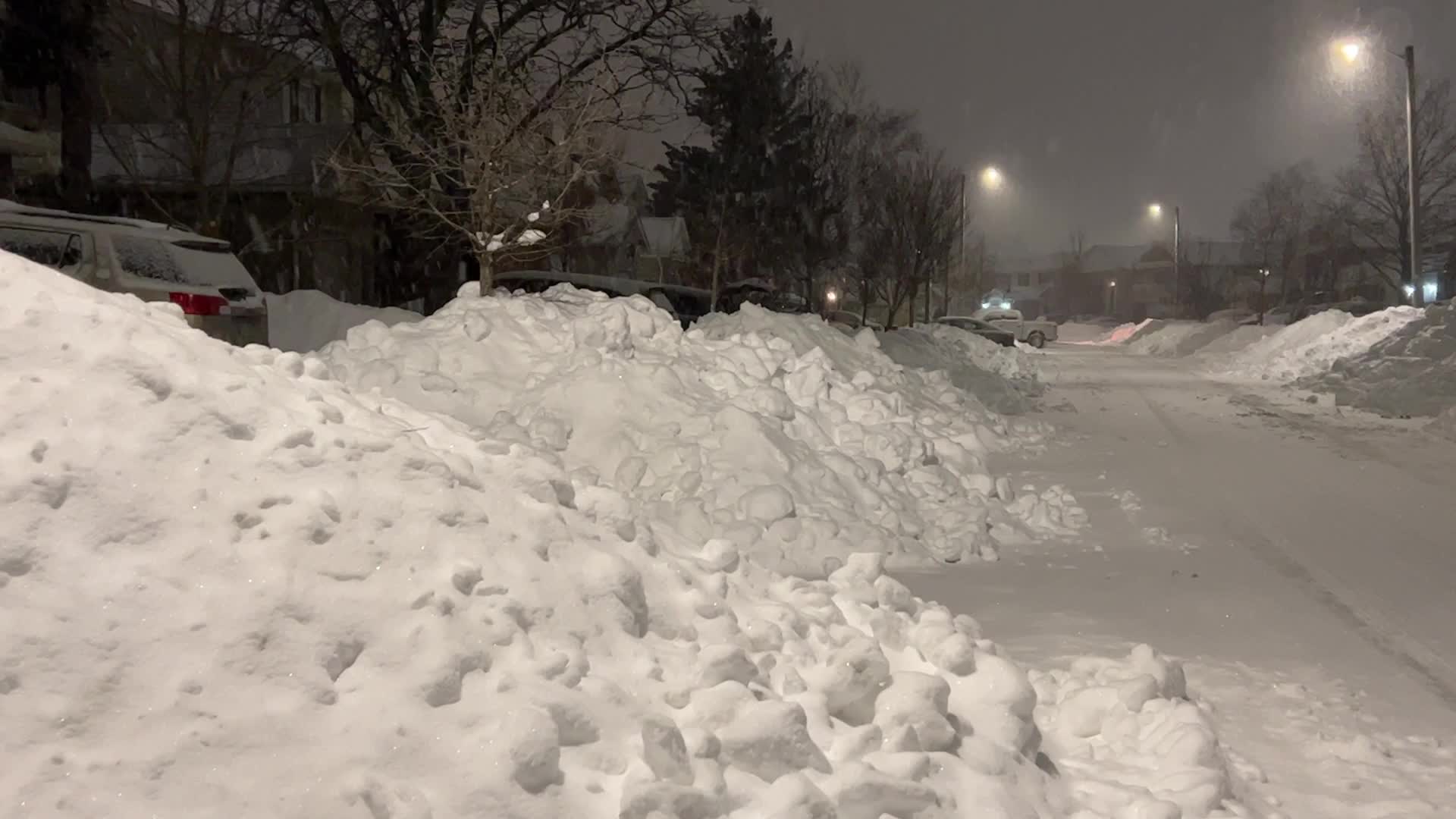 Aftermath of massive winter snowstorm in Toronto