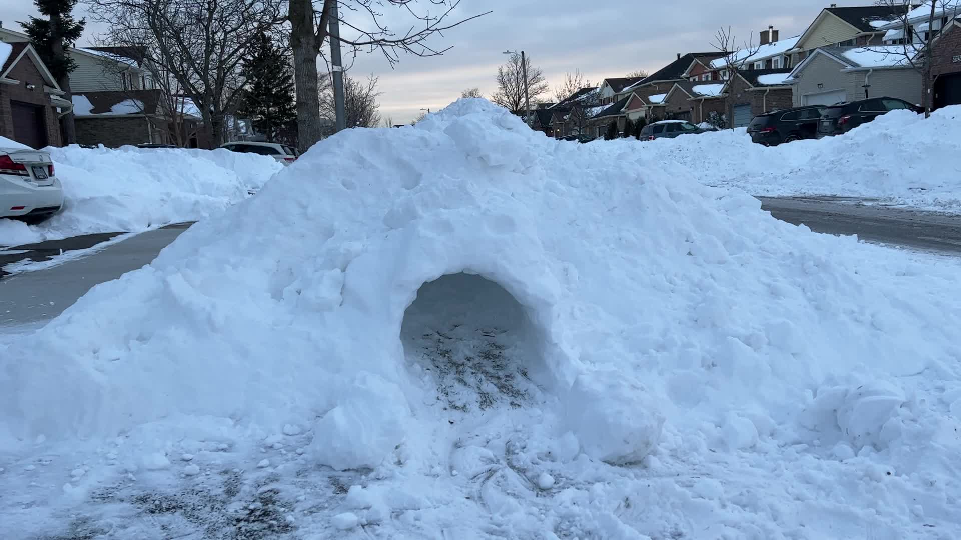 Aftermath of massive winter snowstorm in Toronto