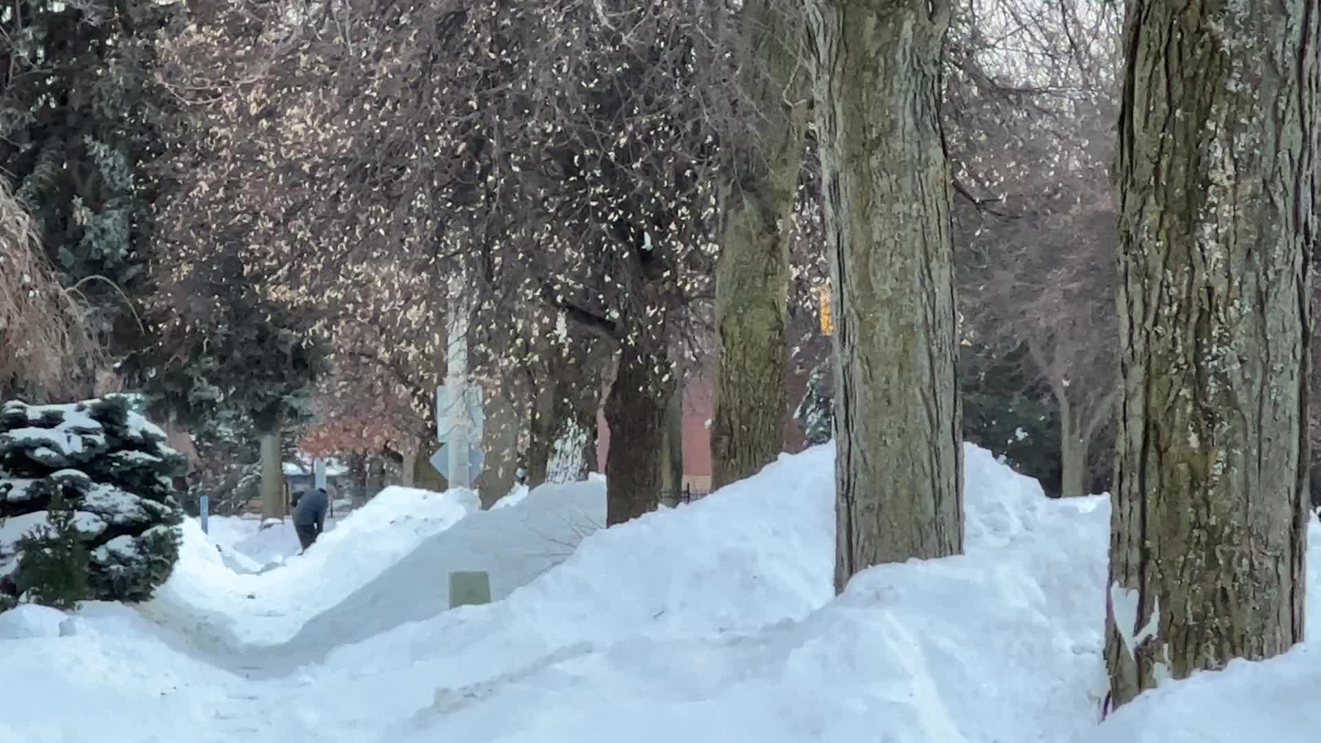 Aftermath of massive winter snowstorm in Toronto