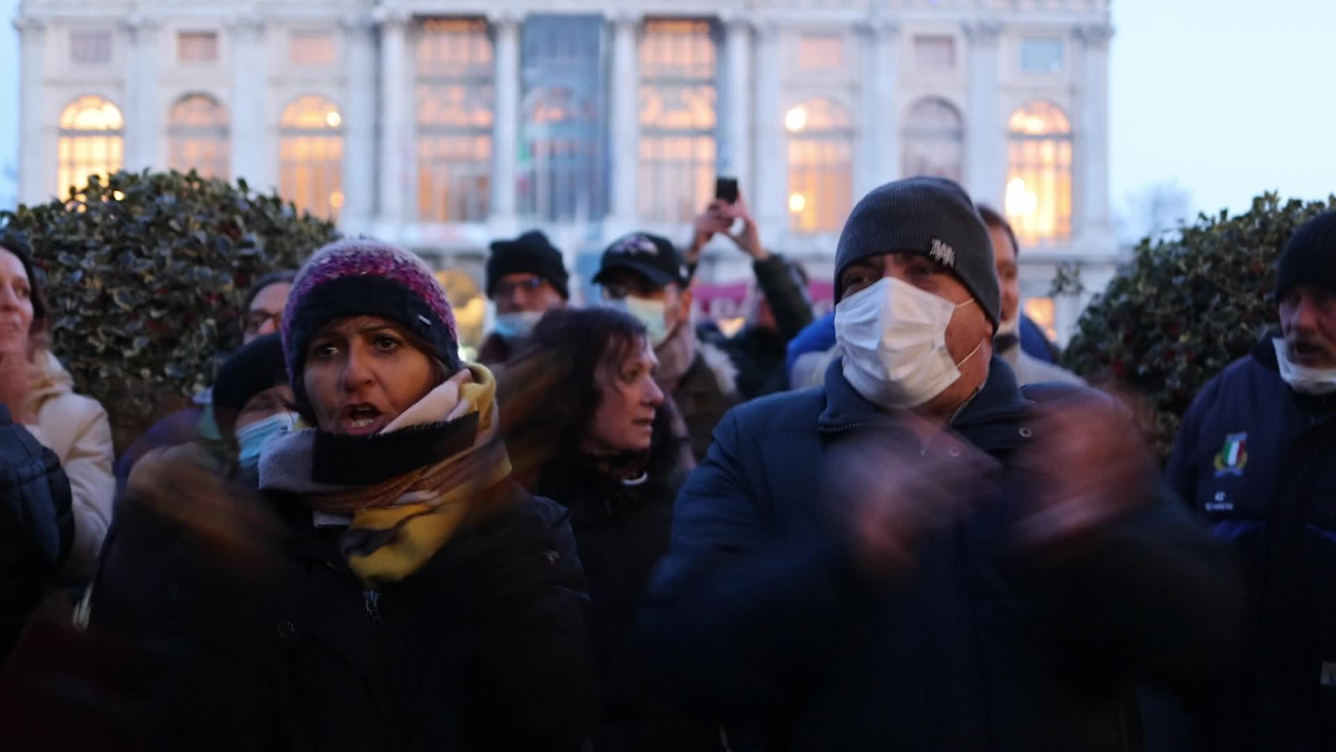 "No Green Pass" protest in Turin
