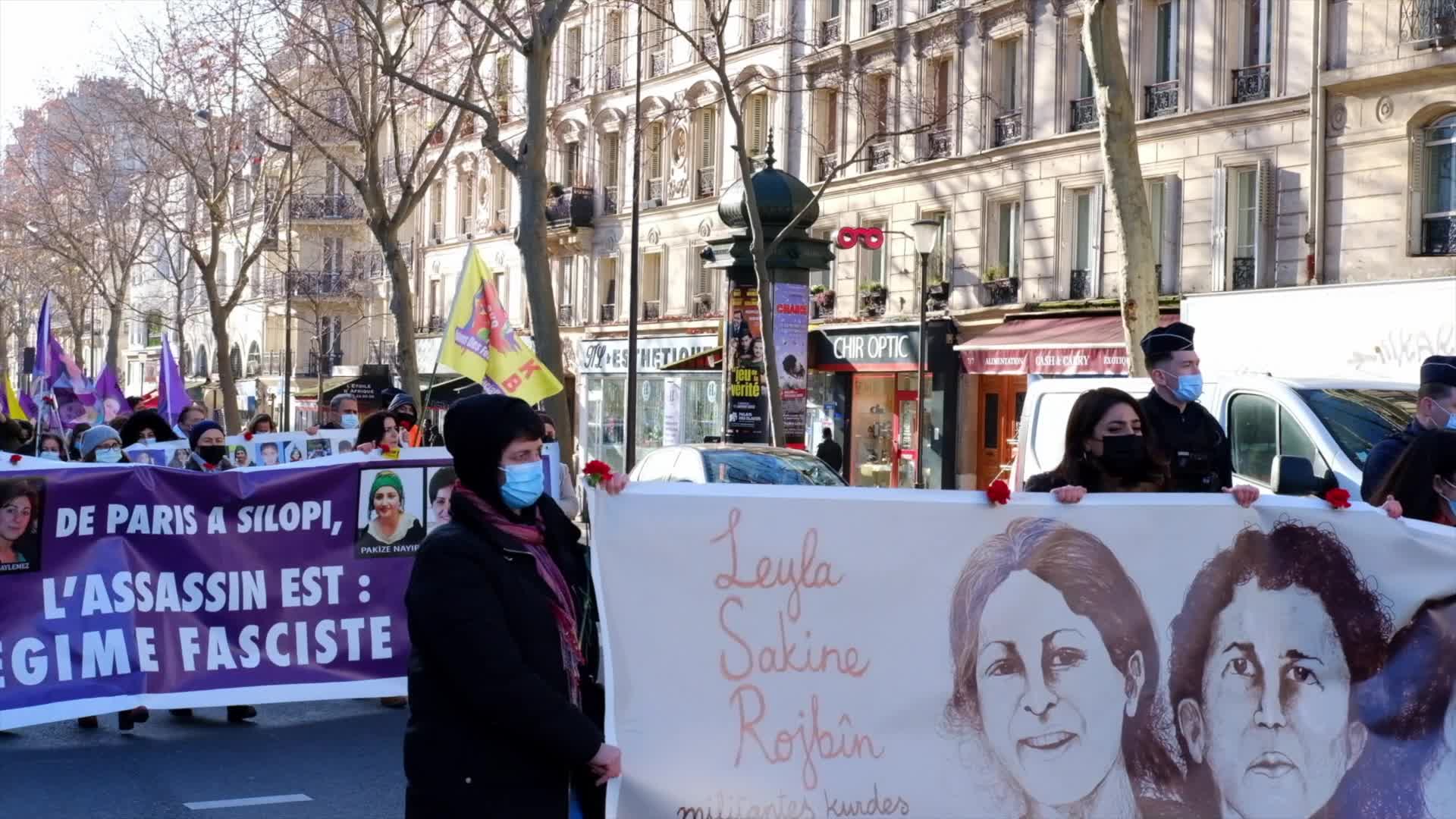 March for three Kurdish activists murdered in Paris