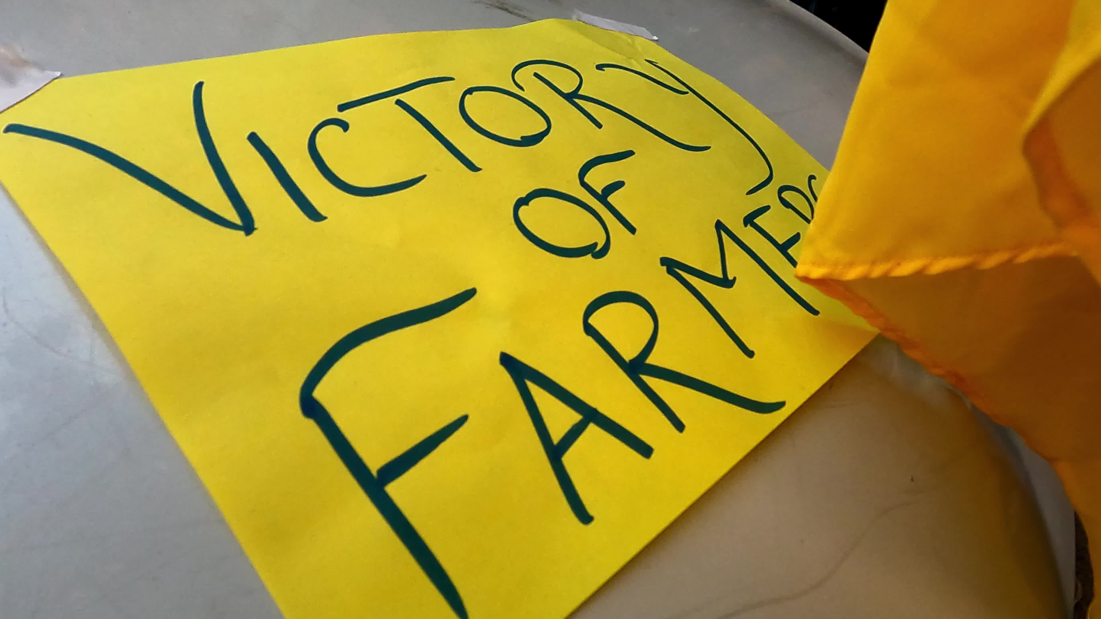 Farmers celebrate victory in Kolkata, India