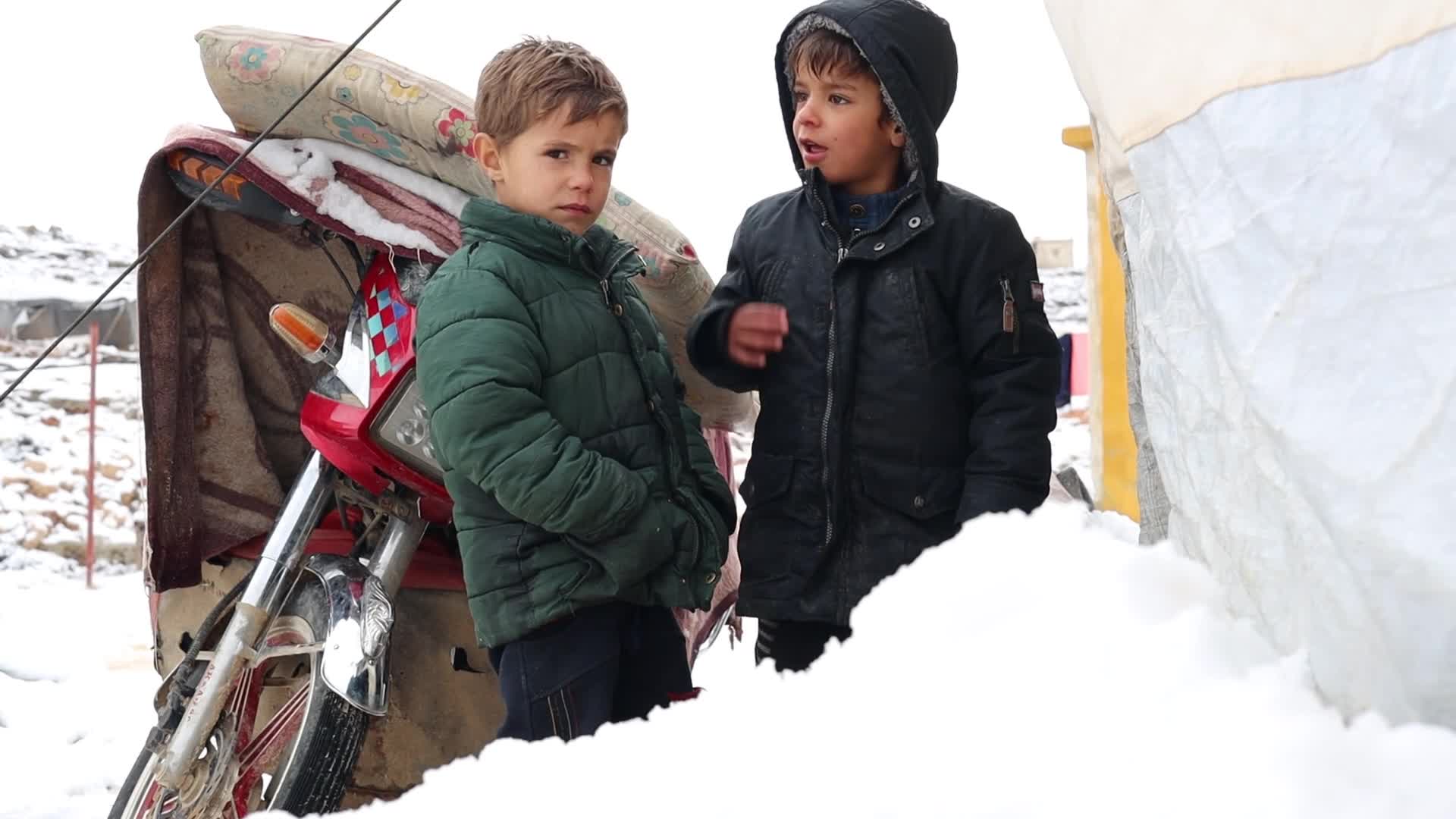 Snow storm hits refugee camps in northern Syria
