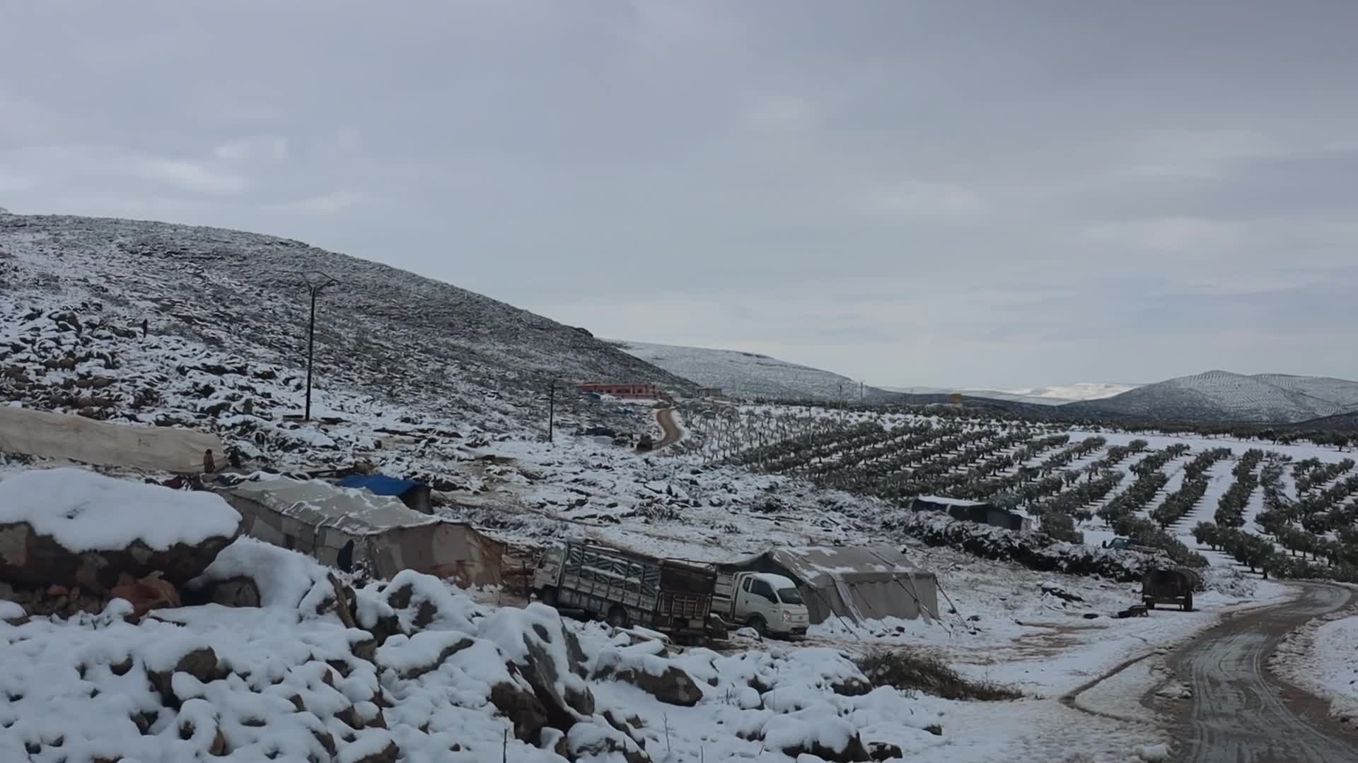 Snow storm hits refugee camps in northern Syria