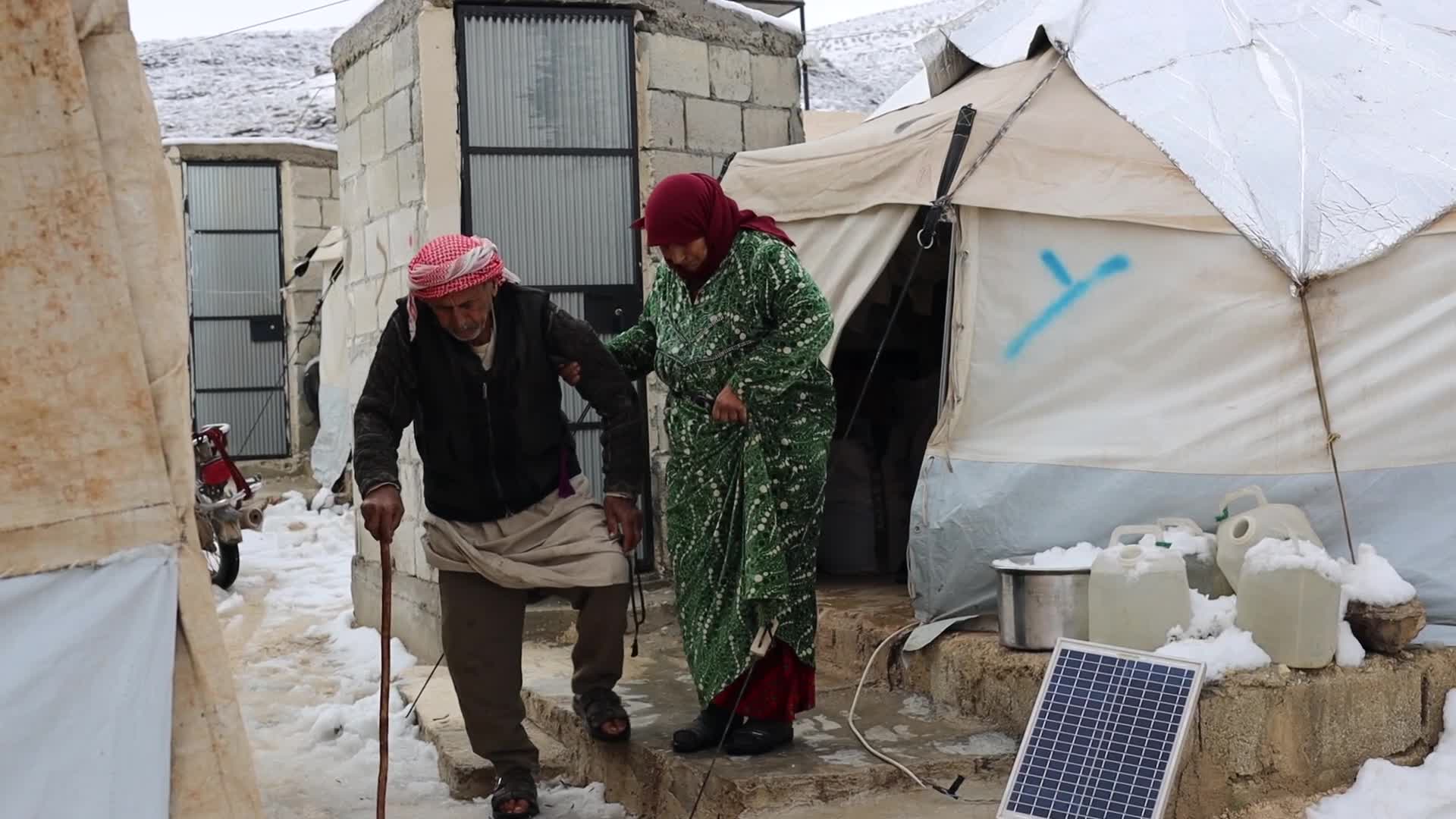 Snow storm hits refugee camps in northern Syria