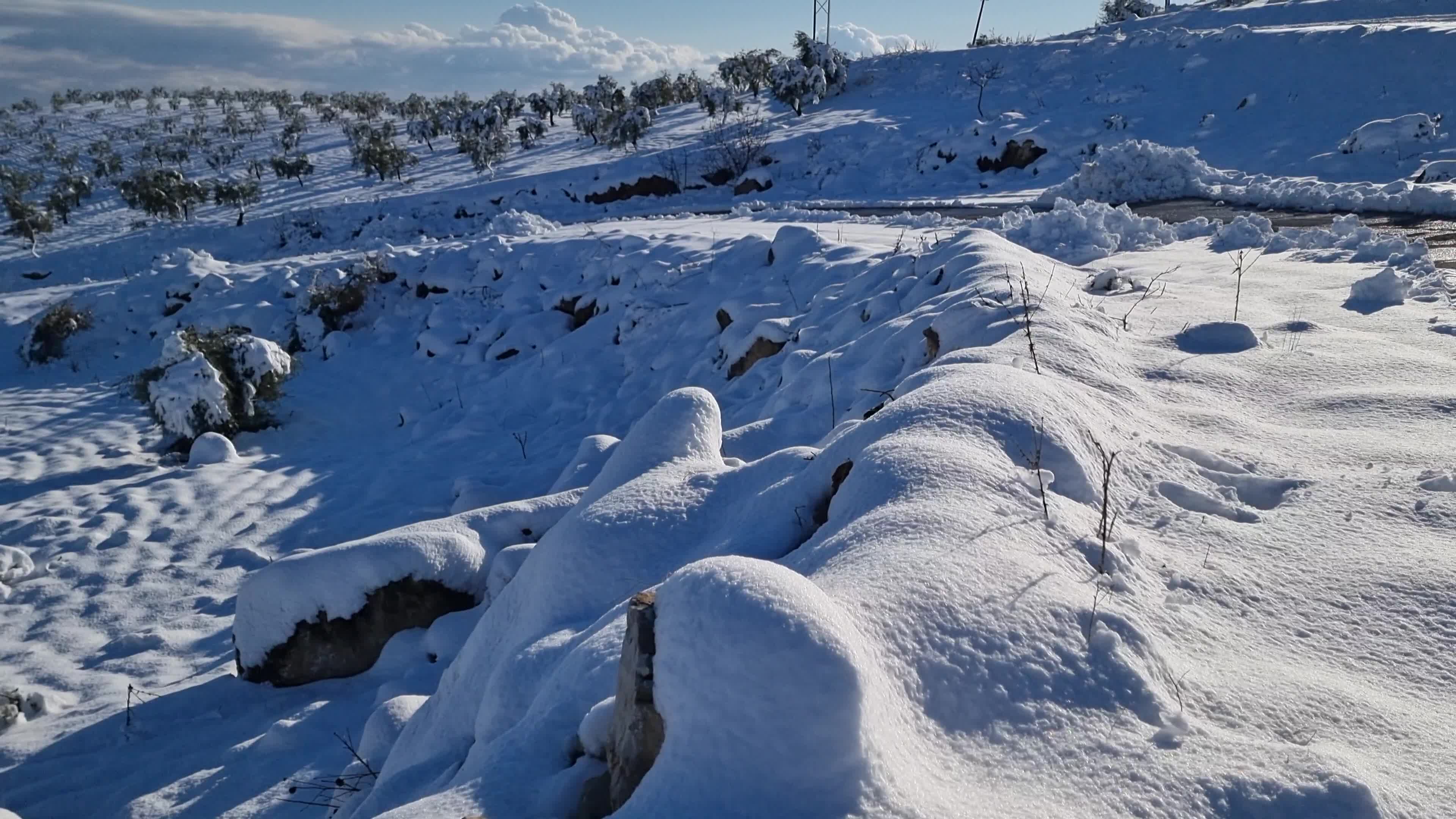 Snow storm hits refugee camps in northern Syria
