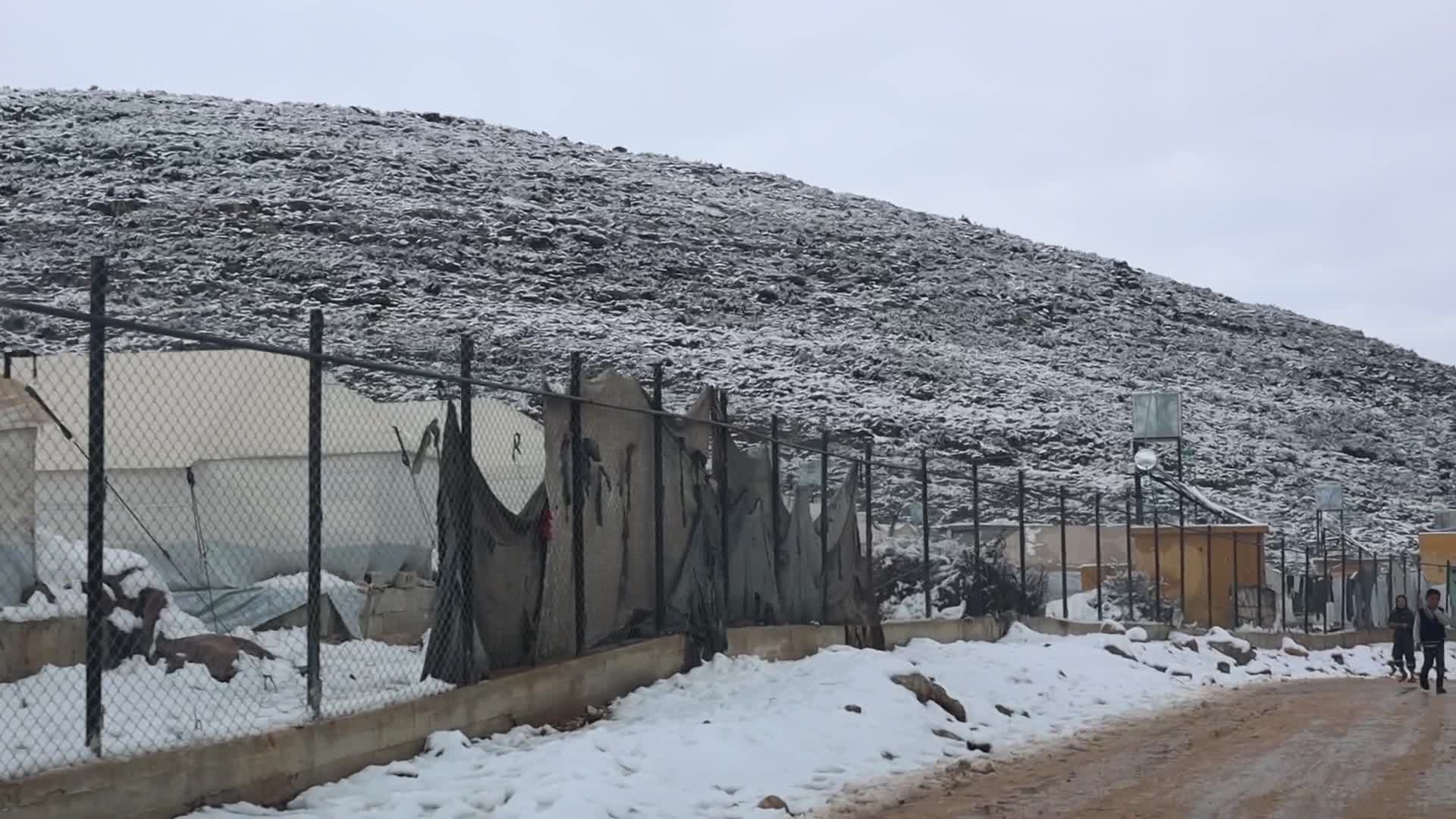 Snow storm hits refugee camps in northern Syria
